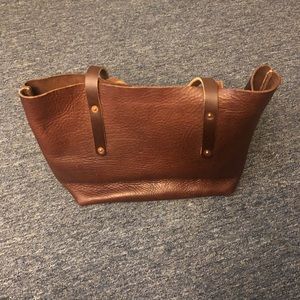 Leather tote bag